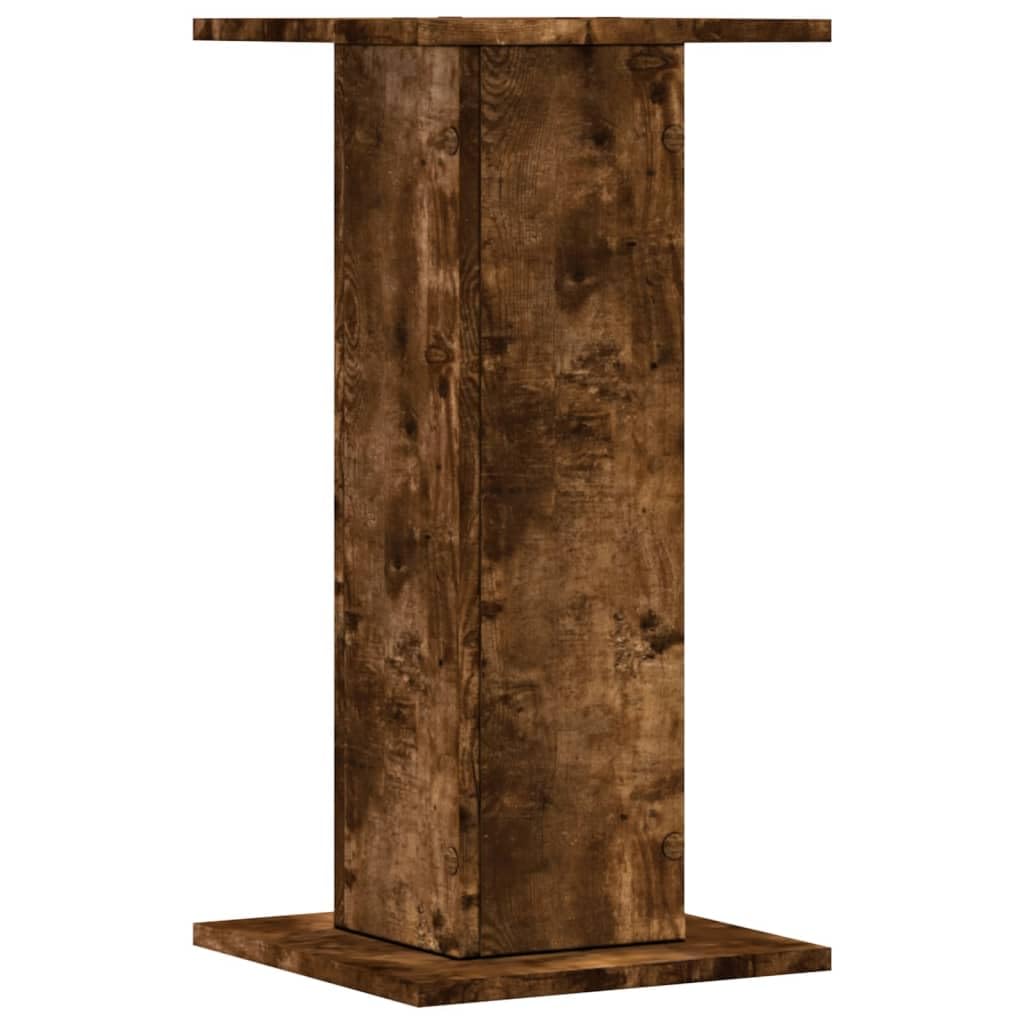 Zestaw 2 stojaków na rośliny 30 x 30 x 60 cm o wyglądzie dębu wędzonego, stojak na kwiaty do salonu, nowoczesny stojak na doniczki z materiału drewnopochodnego