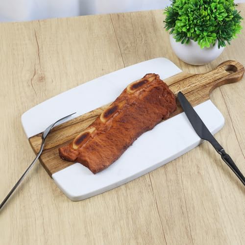 Tabla de Cortar Rectangular de Mármol y Madera miniatura 3