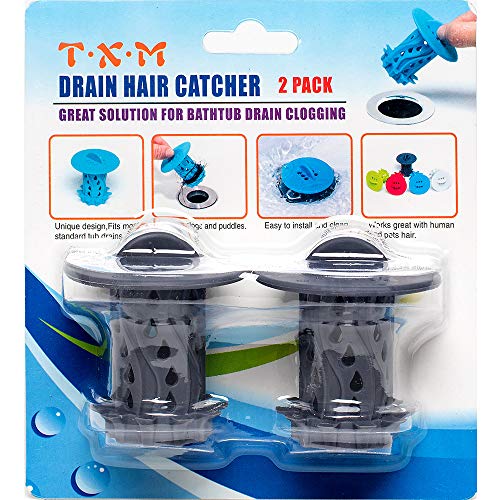 TXM Drain Hair Catcher 2 Pack, Tub Shower Drain Protector Sink Drain Strainer