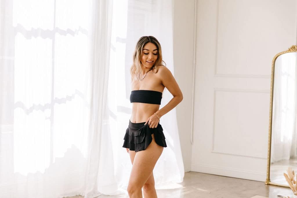 Pin Up Doll Women’s Pleated Mini Skirt, Low Rise Micro Style Skirts, Ruffled Dance Skirt, Available in Plaid & Solid Colors - Image 3