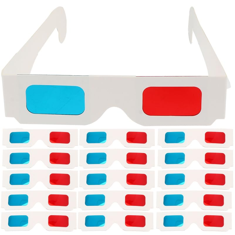 minkissy Gafas 3D Anaglifo Rojo Azul De Cartón Paquete De 60 para Cine En Casa Y Películas 3D Livianas Y Portátiles con Tamaño Compacto