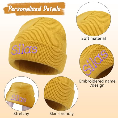 Personalized Beanie Hat for Boys Girls, Custom Name Embroidered Beanies for Infant Toddler Kid Adult, Customized Gift4