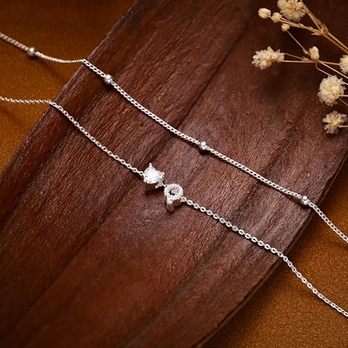 Image of NECOCY Initial Heart Diamond Anklets for Women Waterproof, Non Tarnish 14k Gold Plated Letter Ankle Bracelets Dainty, Summer Beach Bikini Jewelry Gifts for Women
