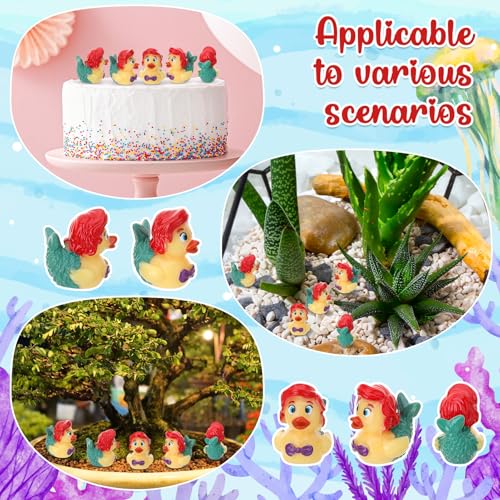 Image of 50 Pcs Mermaid Ducks Toy Figures, Mini Mermaid Resin Ducks Bulk, Tiny Mermaids Figurine Dress up Duck Toy for Party Favors