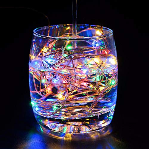 BAIHUAXIN Cordão de luzes LED, luzes de fada, luzes estreladas, 100 LEDs de fio de cobre, luzes deco