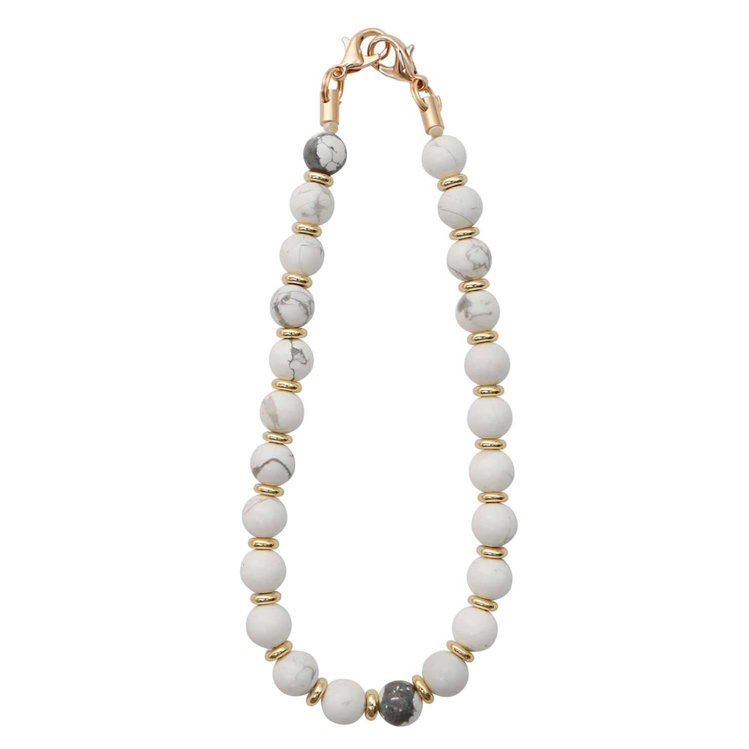 TENOC Marble Beaded Phone Wrist Strap, Marble White