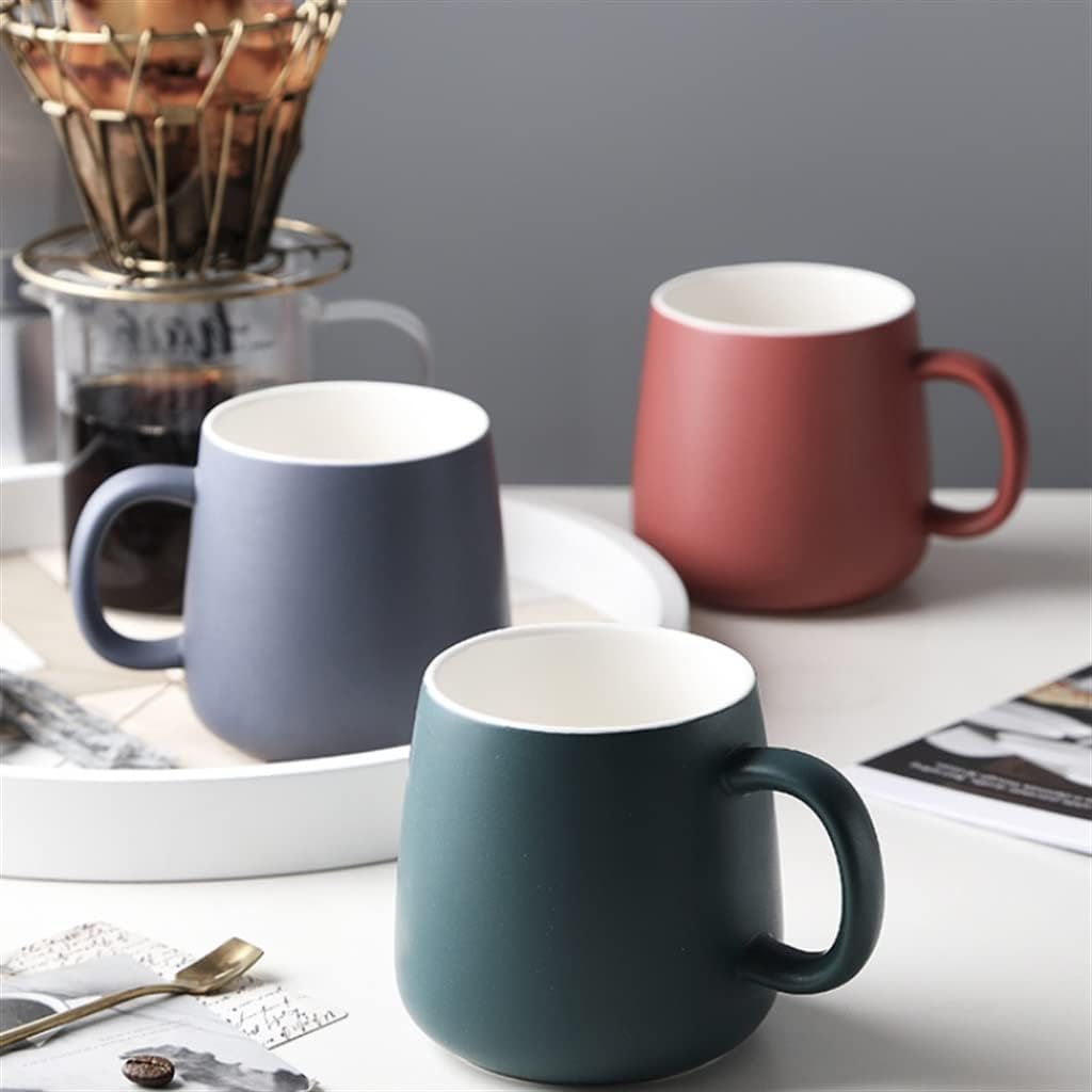 Nordic Coffee Mug Ceramic Water Cups Simple Porcelain Tea Mugs Breakfast Milk Juice Pottery Cup Household Office(Gray)
