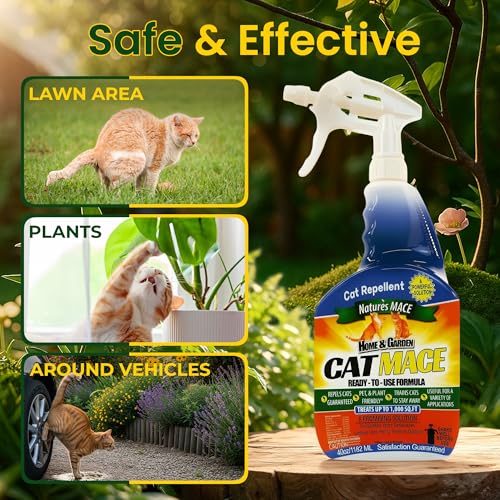 Nature's Mace Cat Mace Cat Repellent, Spray Deterrent for Urine Marking, Keep Cats Away for Outdoor & Indoor Use, Scratching, Flowerbeds, Yards, Pets, Garden, Plants, Ready-to-Use, 40 oz Spray - Image 4