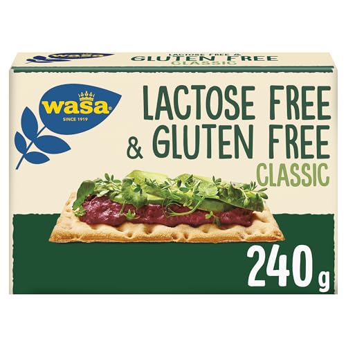 Wasa Gluten- & Lactose Free Classic 1x240g I Gluten- und laktosefreies Knäckebrot, goldbraun und kross gebacken, vegan