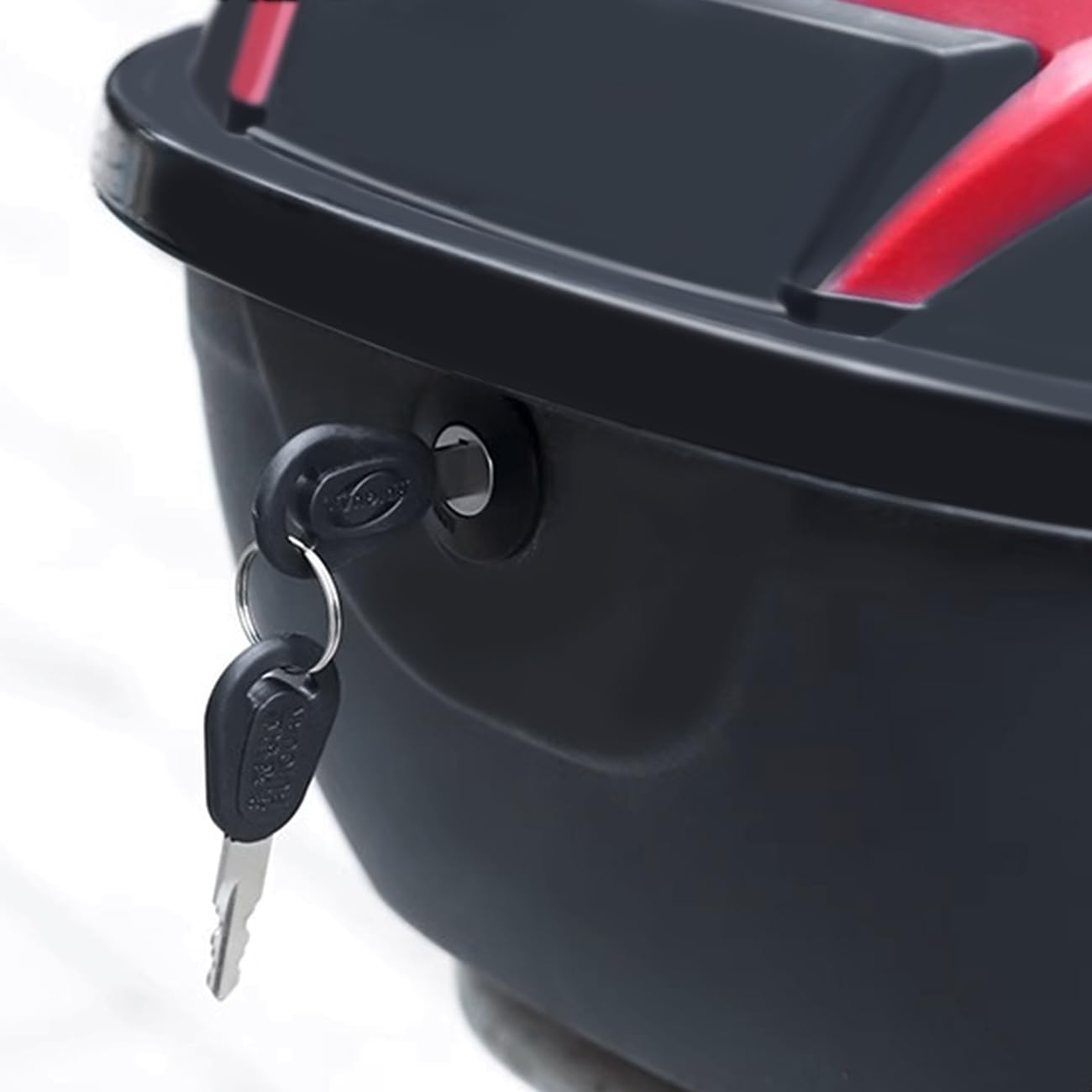 Serratura di ricambio per bagagliaio per scooter per moto elettrica, scatola di blocco per chiavi in plastica in alluminio e plastica, serrature a cilindro con chiave, include ganci sostituibili di 4