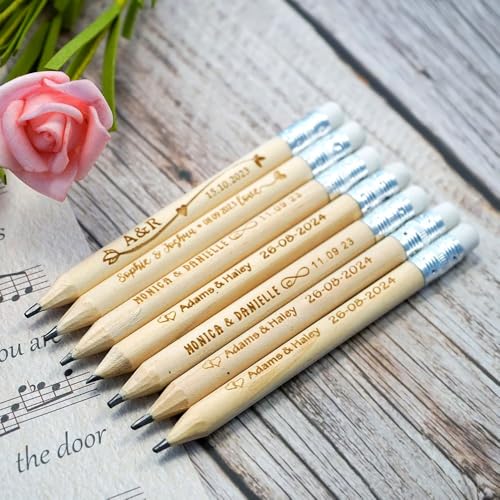 Lápices personalizados de madera grabados (100 piezas) miniatura 2