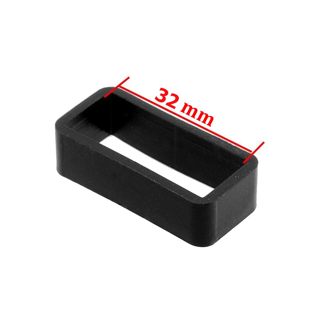 IndianTradition 2X - 32mm Black Rubber Replacement Keeper Watch Band/Strap Loop for Men Women