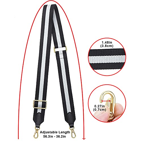 Image of nuoku Purse Straps Replacement Crossbody Straps for Purses Straps for Handbags Luggage Straps, Black & White