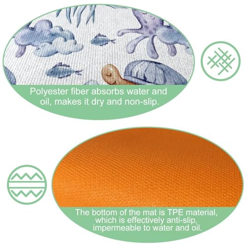 Tapete de cocina antideslizante y lavable, juego de 2 alfombras absorbentes 6