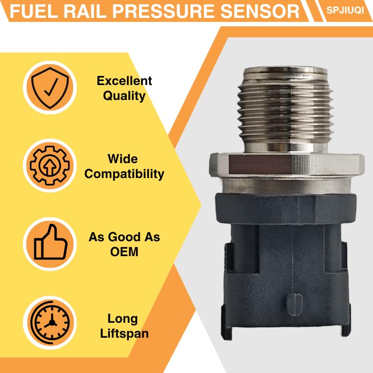 0281006327 Fuel Rail Pressure Sensor for Dodge Ram 6.7L Cummins | for Dodge Ram 2500 3500 2007.5-2012 6.7L Cummins, for Ram 4500 5500, for Cummins ISB 6.7L ISB 4.5L, for Freightliner M2