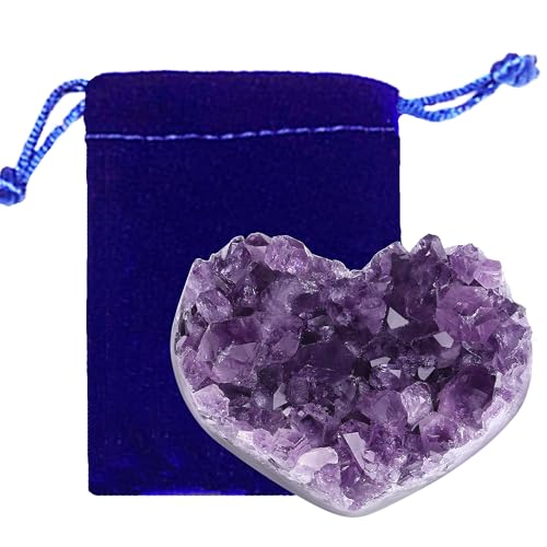 GUJOXILA Herz Amethyst Druse Rohstein Herzform Unregelmäßige Kristalle Druse Herz Edelsteine Druse Natürliche Geodenhöhlen Heilsteine Reiki Groß Heilung Cluster Liebes Geschenk für sie50-70g GUJOXILA Herz Amethyst Druse Rohstein Herzform Unregelmäßige Kristalle Druse Herz Edelsteine Druse Natürliche Geodenhöhlen Heilsteine Reiki Groß Heilung Cluster Liebes Geschenk für sie50-70g