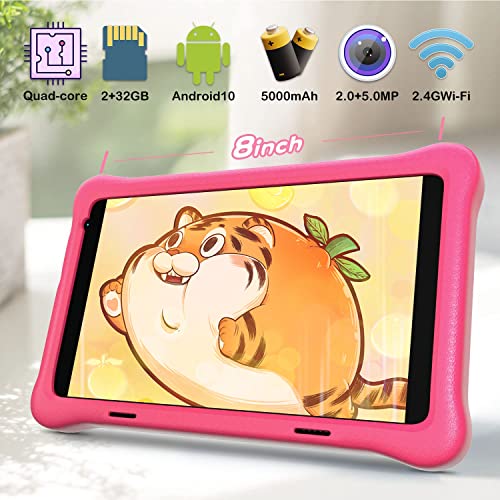 okaysea 8 Zoll Kinder Tablet, 1280×800 IPS HD, Kindersicherung, Android 11 Tablet für Kinder, 2GB RAM, 32GB ROM, Zwei Kameras mit Kindersicherem Gehäuse – Bild 3