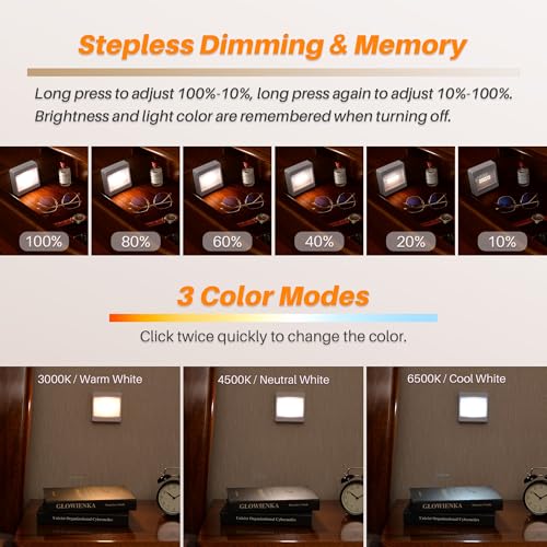Image of STAR-SPANGLED 3.7 inch Dimmable LED Puck Light Under Cabinet AA Battery, 3 Pack