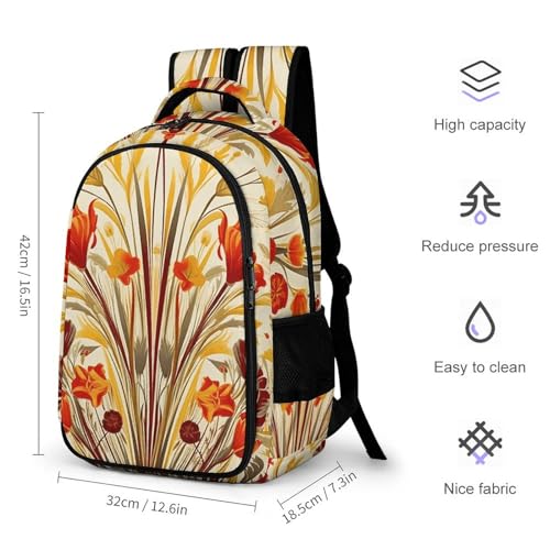 Backpack for Men Women Laptop Backpack Floral Pattern Casual Daypack Laptop Bag for Travel2