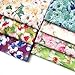 Qililandiy 7 Pcs Oil Painting Flower Fat Quarters Fabric Bundles Quilting Fabric Bundle Patchwork for Sewing Quilting and Crafting (18x22 inch)