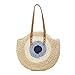 Sac rond en paille pour femme, sac à bandoulière en rotin tissé, sac à bandoulière en osier, sac de plage portable, panier simple tissé à la main pour l'été