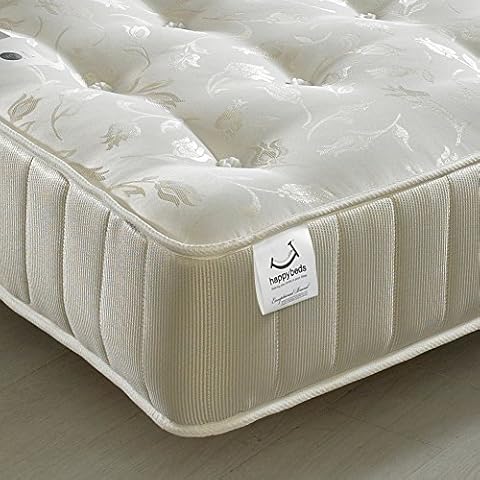 Orthopaedic Open Coil Spring, Happy Beds Ortho Royale Medium Firm Tension Mattress - 3ft Single (90 x 190 cm) Cover