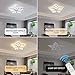Garwarm Modern Ceiling Light,23.6” Dimmable LED Chandelier Flush Mount Ceiling Lights,Remote Control Acrylic Leaf White Lamp Fixture for Living Room Dining Room Bedroom 60W
