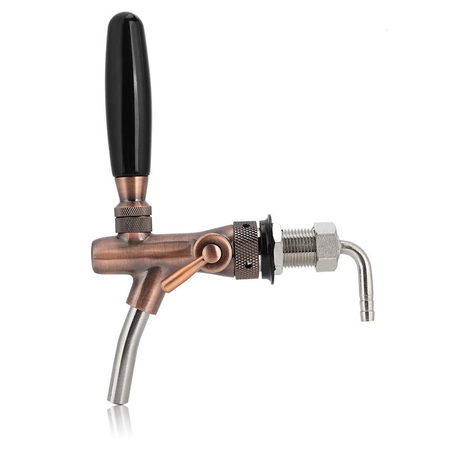 STEEIRO Retro Beer Tap, G5/8 Thread, Vintage Copper, Adjustable Flow, Brass, Stainless Steel, Chrome-Plated