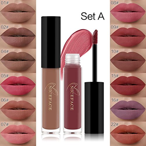 Femmes Rouge à Lèvres Moonuy 12 Couleursset New Lip Lingerie Matte Rouge à Lèvres Liquide Long Durable Et Imperméable à Lèvres Gloss Hydratant