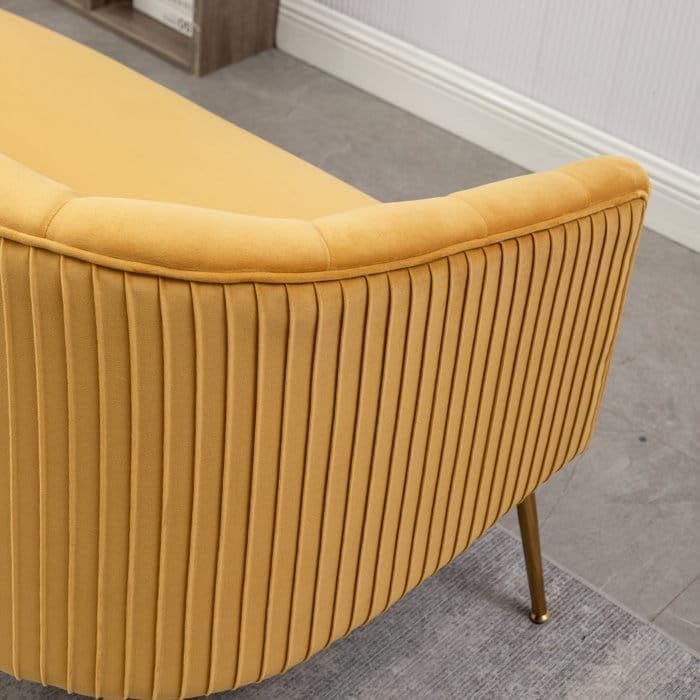 Image of 2-Seater,Loveseat Sofa Couch for Home and Living Room Bedroom & Office and Hallway Sofa (Yellow)