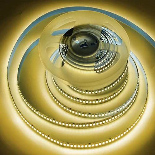 Image of AC110-130V LED Strip Lights,Dimmable 40000LM 66ft /20m SMD 2835 2400 LEDs Waterproof IP44 LED Lights Strip Ribbon, More Brightness Than Low Voltage LED Strip Lights (Warm White 3000K)