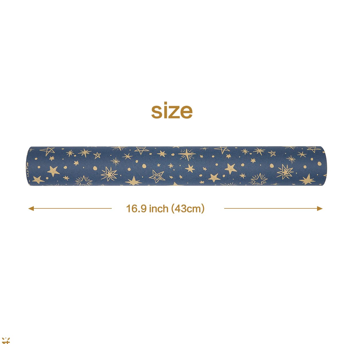 Rouleau de papier cadeau d'anniversaire, 43 cm x 15 m, rouge, motif étoile, kraft recyclable, pour anniversaire, mariage, fête