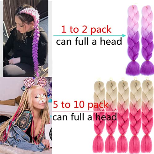 Green Braiding Hair Jumbo Braids Hair Extensions Colored Braid Hair Synthetic Braid Hair Light Blue Braiding Hair For Braiding (24 Inch 3Pcs/Lot, Solid Green) #TOP5