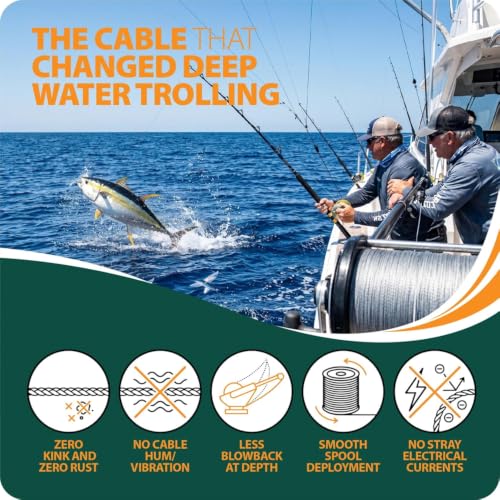 Image of FINS Downrigger Braided Fishing Line, Replaces Steel Cable, Made in USA