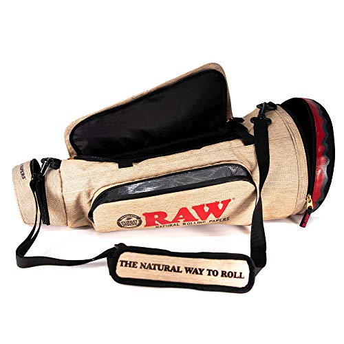 RAW Cone Duffelbag - Multiple Compartments - 5 Layer Foil Lined Smell Resistant Silicon Zippered Pouch - 22'' x 9'' x 9''