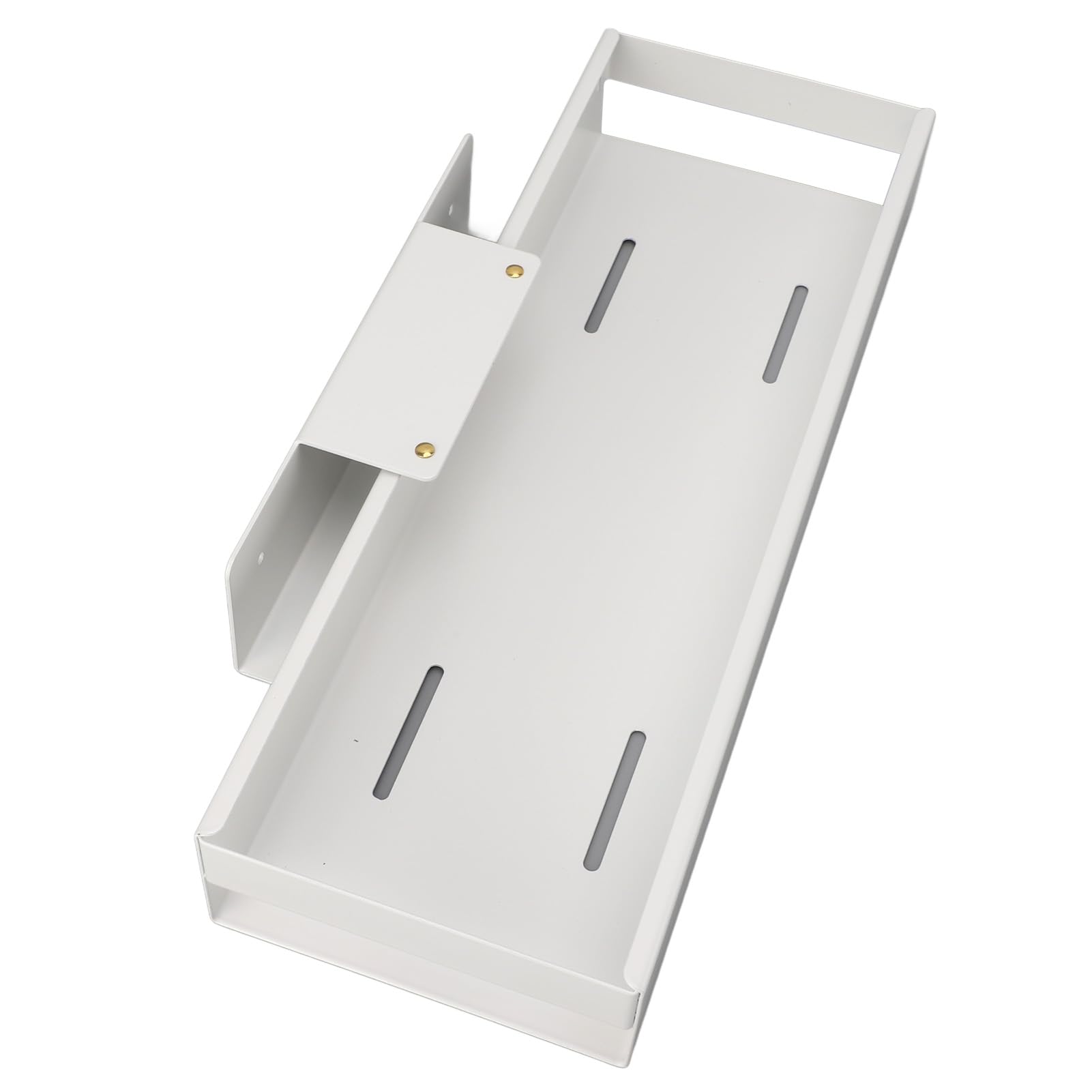 Jiawu Organiseur D'armoire Coulissant, Tiroirs Coulissants en Acier au Carbone, étagère de Rangement Coulissante pour Garde-manger, Cuisine, Salle de Bain, Garde-manger (WHITE)