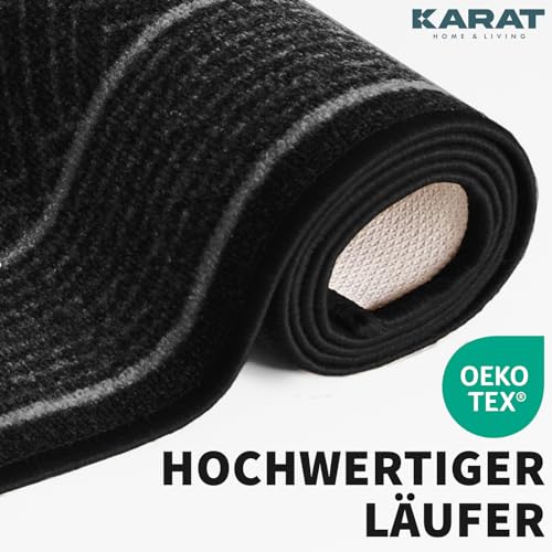 Karat Premium Carpet Runner with Pattern - 80 x 400 cm, Anthracite - Modern Diamond Design - Rug for Kitchen, Hallway & Living Room - Hallway Rug - Cosy Home Interiors Karat Premium Carpet Runner with Pattern - 80 x 400 cm, Anthracite - Modern Diamond Design - Rug for Kitchen, Hallway & Living Room - Hallway Rug - Image 3