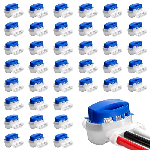 Zeeorymn 40 Pcs Connecteurs de Câble pour Robot Tondeuse, Connecteur Électrique Étanche Rempli de Résine pour Étendre ou Réparer Câble Périphérique,...