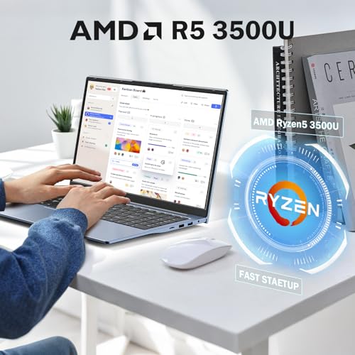 Image of 15.6-Laptop AMD Ryzen 5 (Up to 3.7GHz), 16GB RAM 512GB SSD, FHD Display, Radeon Vega 8 Graphics, 65W Fast Charging, USB3 & Type-C, BT5.0 HD Camera, Win 11 Notebook for Students, Business, Home Office