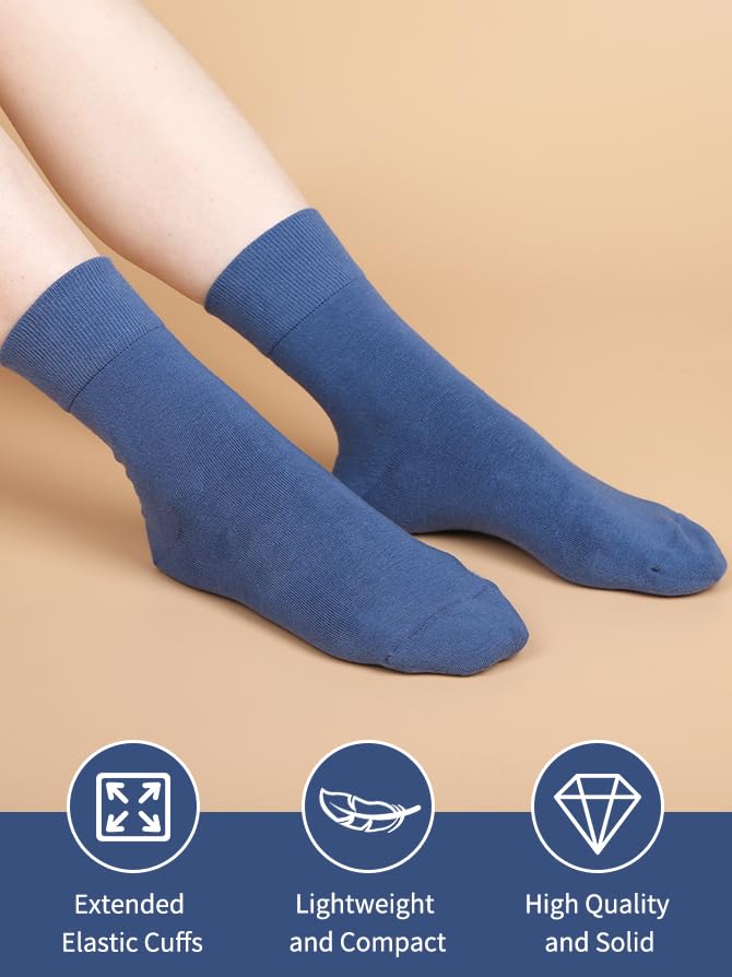 Image of FGZ Women's Crew Socks 5 Pairs Soft Combed Cotton,Breathable Everyday Casual Socks for Women