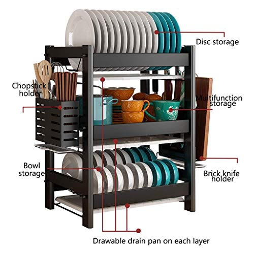 Égouttoir à vaisselle design durable en acier inoxydable noir - 4