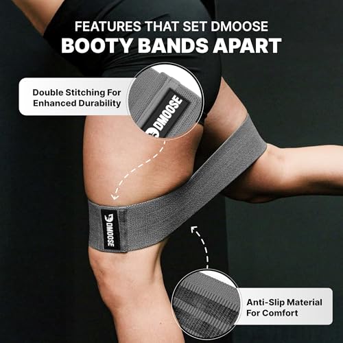Image of DMoose Fitness Hip Circle Band, Set of 3 Booty Bands for Women & Men, Cloth Resistance Bands to Exercise Butts, Glutes & Legs, Perfect for Yoga, Pilates, Strength Training & Home Gym Workout