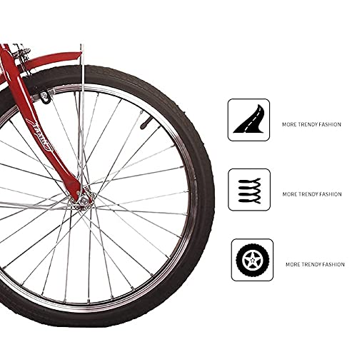 Triciclo adulto de 20 pulgadas, 6 velocidades, con canasto y asiento trasero para compras y ejercicio, ideal para adultos mayores, hombres y mujeres miniatura 6