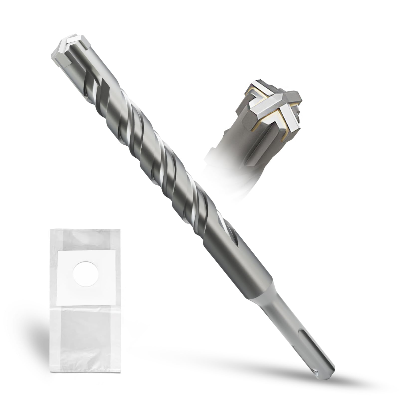 METOTY SDS Plus Drill Bit 18 mm x 210 mm, Masonry Drill, Hammer Drill, Concrete Drill, for Stone, Concrete, Natural Stone, Brick Wall — image 1