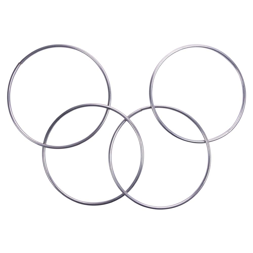 DoowopsChinese Linking Rings Magnetic Lock Magic Rings Chrome Magic Tricks for Magician Stage Magic Prop (12 in, 4 Pcs)