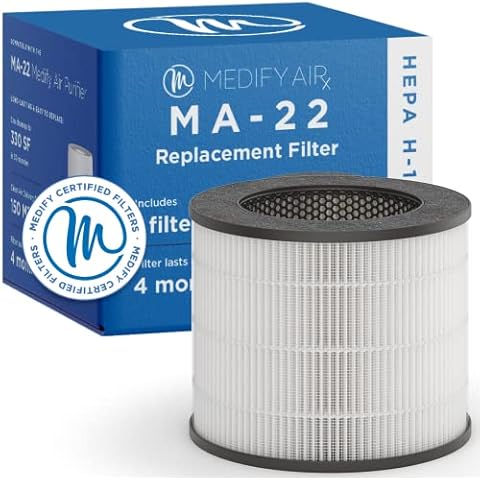 Medify MA-22 Air Purifier with True HEPA H13 Filter | 555 ft² Coverage in 1hr for Allergens, Smoke, Wildfires, Dust, Odors, Pollen, Pet Dander | Quiet 99.9% Removal to 0.1 Microns | White, 1-Pack Cover