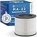 Medify MA-22 Genuine Replacement Filter | for Allergens, Smoke, Wildfires, Dust, Odors, Pollen, Pet Dander | 3 in 1 with Pre-filter, True HEPA H13, and Activated Carbon for 99.9% Removal | 2-Pack