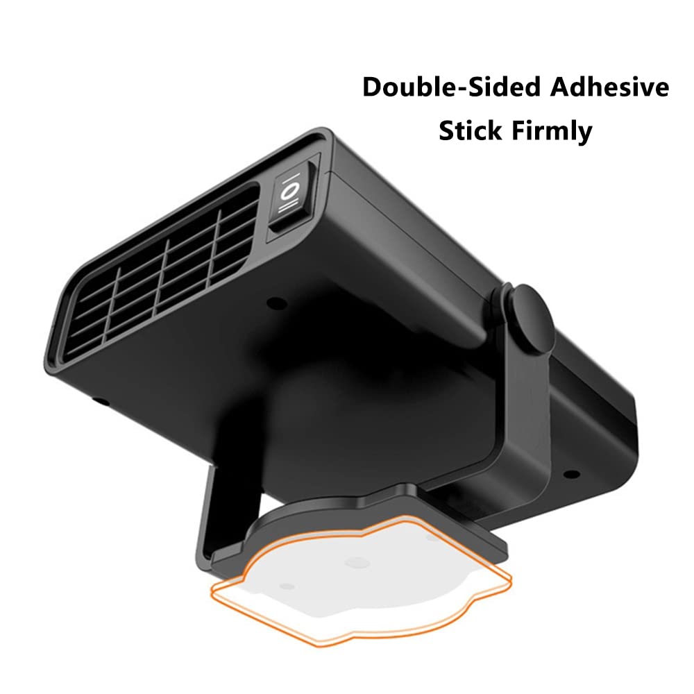 12V 12W 2 en 1 Calentador de automóvil Ventilador de automóvil eléctrico Descongelador de ventana Desempañador de ventana Rotación de 360 ​​​​°