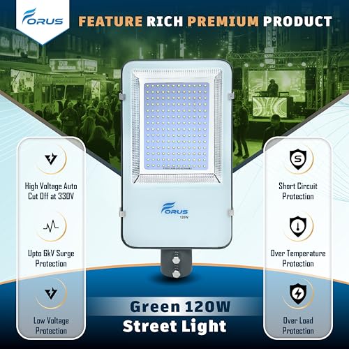 Image of Forus 120W Green Street Light Outdoor LED IP66 Waterproof Decorative Focus Lamp for Road Garden Events Security Terrace Landscape Pathway Building Festival Stage Party Celebration Lighting - 1 Pc
