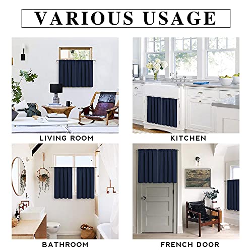 Image of RYB HOME Short Blackout Curtains for Small Window Kitchen Bathroom Cafe RV